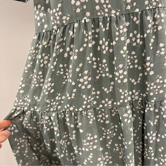 Mikarose Floral Print short sleeve Tiered mini Dress size small - Picture 6 of 13